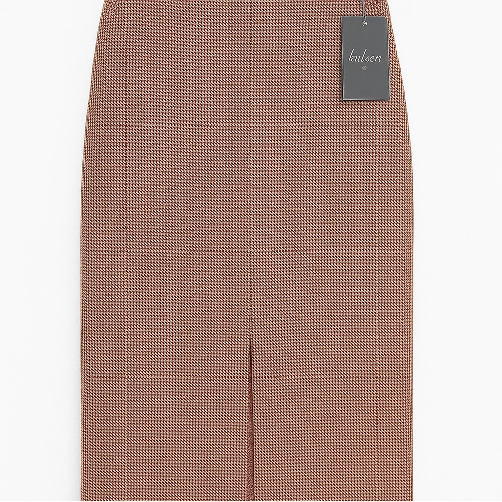 Kulson Checkered Pencil Skirt in Brown